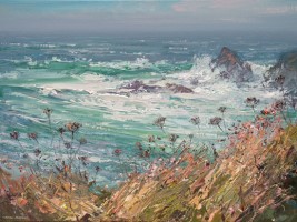 Rough Sea and Seedheads by Mark Preston
