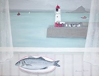 Newlyn Lighthouse and Seabass by Gemma Pearce
