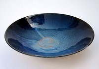 Large blue bowl by Michael Taylor