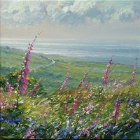 Foxgloves and bluebells, Rosewall Hill by Mark Preston