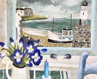 Irises and mussells by Sarah Bowman