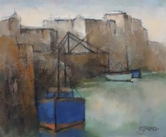 Harbour blue bows and crane by Michael Praed