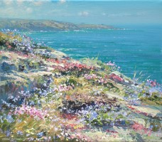Thrift and Squill, Treen Cliff by Mark Preston