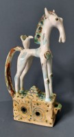 Horse and bird on raised plinth (SS079) by Shelagh Spear