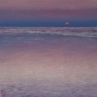 Sinking sun, low tide by Oliver White