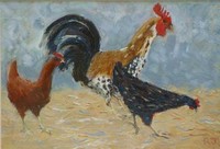 Rooster and hens by Robert Jones