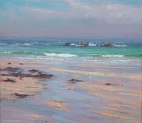 Low tide, Porthmeor Beach by Mark Preston