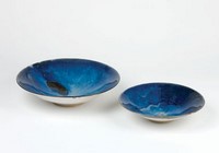 Large and med  'chun' glazed bowl by Michael Taylor