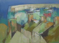Rooftops and harbour by Michael Praed