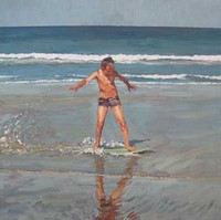 The skimboarder by David Axtell