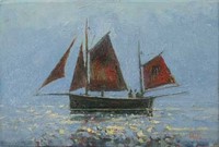 Sailing boat in the light by Robert Jones