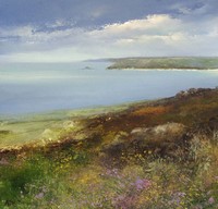 A view towards Godrevy Lighthouse from Bells Hill -Zennor  by Amanda Hoskin