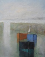 Calm morning - three small craft by Michael Praed