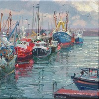 Fishing boats Newlyn by Mark Preston