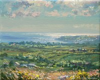 Sunlit sea towards Newlyn by Mark Preston