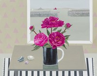 Mousehole pink peonies by Gemma Pearce