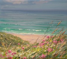 Red Valerian, Sennen Cove by Mark Preston