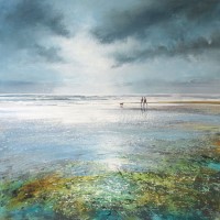 A walk, low tide by Michael Sanders