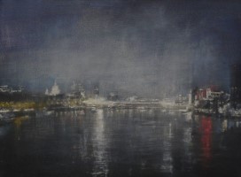 Nocturne, Blackfriars Bridge, City skyline by Benjamin Warner