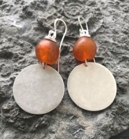 Orange circle earings JWW 757 by Jen Williams