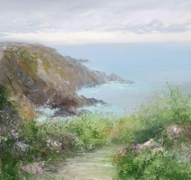 Misty light and seapinks, Gwithian by Amanda Hoskin