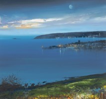 Moonlit Evening over Mounts Bay  by Amanda Hoskin