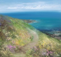 Radient Colours on the Coastal Path from Lamorna  by Amanda Hoskin