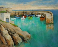 Curved Cornish Harbour by Michael Praed
