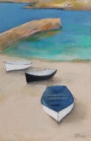 Small boats, sandy cove by Michael Praed
