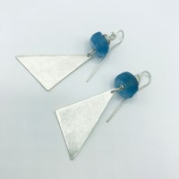 JWW 745 Long silver edge earrings by Jen Williams