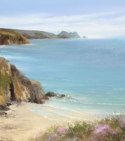 A gentle tide at Porthcurno by Amanda Hoskin
