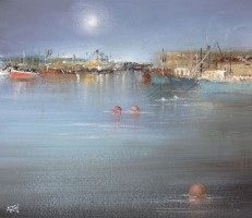 All is quiet and still, Newlyn Harbour by Amanda Hoskin