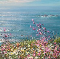 Red Campion and Oxeye Daisies, Priest's Cove by Mark Preston