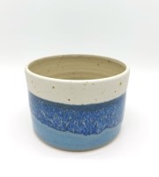 Straight planter blue & oatmeal by Emily Doran