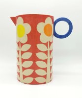 Rich orange flower jug by Ken Eardley