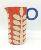 Rich orange leaf design jug by Ken Eardley