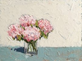 Hydrangeas in glass by Gary Long