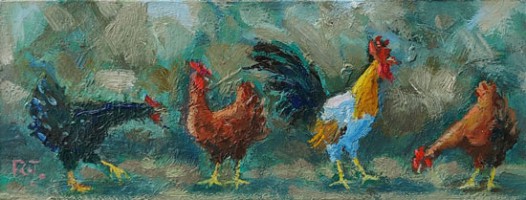 Hens and Cockeral by Robert Jones