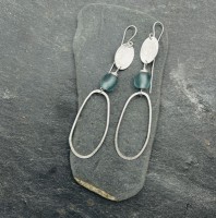 Double Pebble silver earings JW 852 by Jen Williams