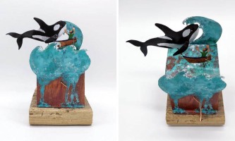Orca and Boat by Esther Smith