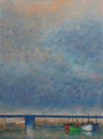 Harbour reflections, Winter sky by Michael Praed