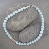 Amazonite and silver necklace (JA 177) by Jan Allison