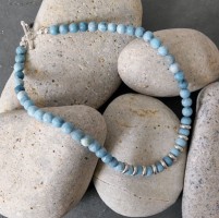 Larimar (dyed) and silver necklace (JA 397) by Jan Allison