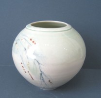 Celadon open vase (HW020) by Hugh West