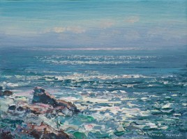 Sunlit sea, St Loy's Cove by Mark Preston