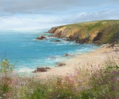 Walking the Cornish coastal path on a bright summer's day by Amanda Hoskin