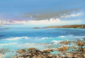 Turquoise sea at Sennen by Amanda Hoskin