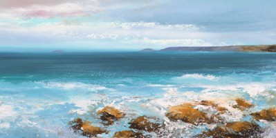 Watching the waves roll in at Sennen Cove by Amanda Hoskin