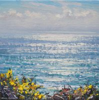 Sunlit Sea and Gorse above Kynance by Mark Preston