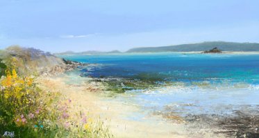 Beach flowers, Tresco by Amanda Hoskin